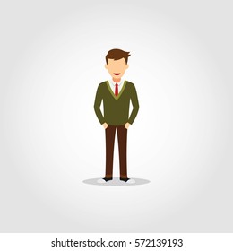 Hipster Character Design Vector.