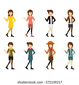 Hipster Character Design Vector.