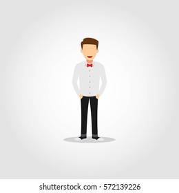 Hipster Character Design Vector.