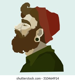 Hipster character design .Vector illustration