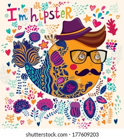 Hipster character illustration