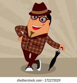 Hipster character. Vector 