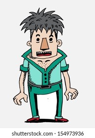 Hipster character, vector illustration