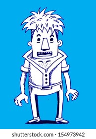 Hipster character, vector illustration