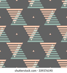 Hipster Chevron seamless pattern background . Abstract geometric triangle background pattern in vector.Fashion wallpaper pastel colored print design .Pop art rug