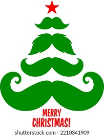 Hipster Christmas tree design for greeting card, banner, poster. Merry Christmas, vector illustration.