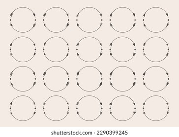 Hipster Circle arrow frame arrows in boho style tribal arrows