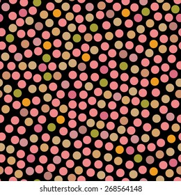 Hipster circle colorful abstract retro seamless pattern in vector. Seamless background with dots can be used for wrapping paper, postcard, wallpaper, pattern fills, web page, surface textures.
