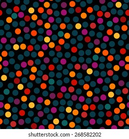 Hipster circle colorful abstract retro seamless pattern in vector. Seamless background with dots can be used for wrapping paper, postcard, wallpaper, pattern fills, web page, surface textures.