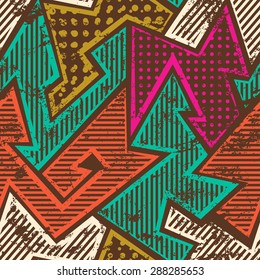 hipster cloth seamless pattern with grunge effect 