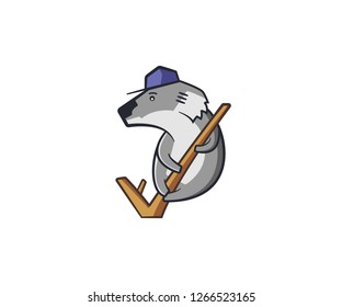 Hipster Coala with Cap Vector Character