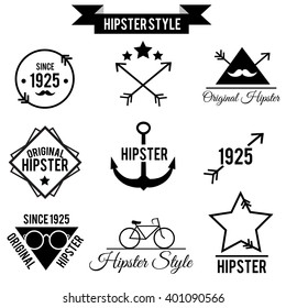 Hipster collection of signs, emblems and labels. Vector art.