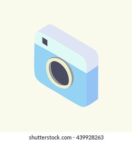 Hipster colorful realistic photo camera social network icon.