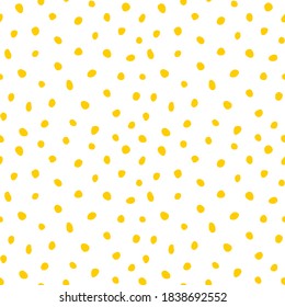 Hipster colorful seamless polka dot pattern. Vector irregular abstract texture with random hand drawn spots.