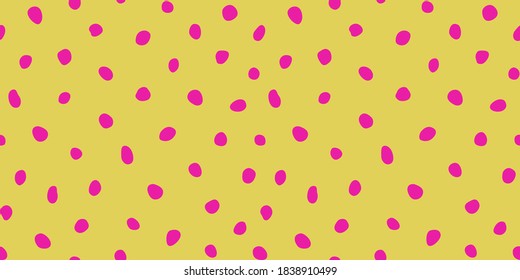 Hipster colorful seamless polka dot pattern. Vector irregular abstract texture with random hand drawn spots.