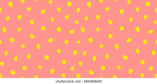 Hipster colorful seamless polka dot pattern. Vector irregular abstract texture with random hand drawn spots.