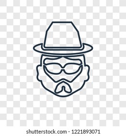 Hipster concept vector linear icon isolated on transparent background, Hipster concept transparency concept in outline style