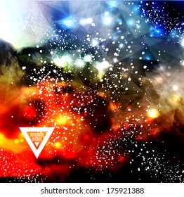 Hipster cosmic background, polygonal triangles and space background