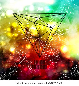 Hipster cosmic background, polygonal triangles and space background