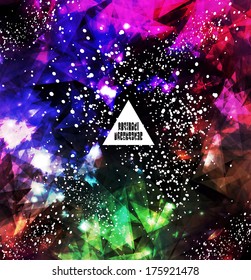 Hipster cosmic background, polygonal triangles and space background