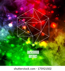 Hipster cosmic background, polygonal triangles and space background