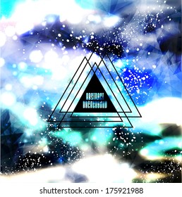 Hipster cosmic background, polygonal triangles and space background