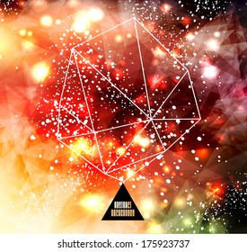 Hipster cosmic background, polygonal triangles and space background