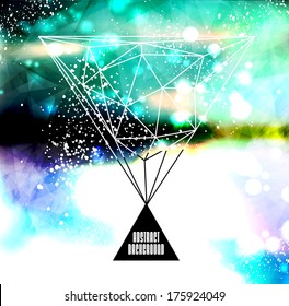 Hipster cosmic background, polygonal triangles and space background