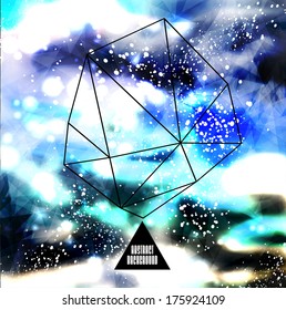 Hipster cosmic background, polygonal triangles and space background