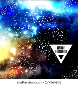 Hipster cosmic background, polygonal triangles and space background
