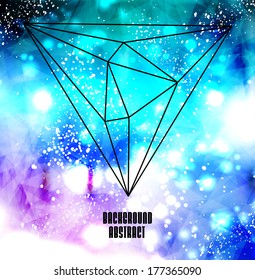 Hipster cosmic background, polygonal triangles and space background