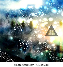 Hipster cosmic background, polygonal triangles and space background