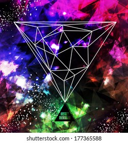 Hipster cosmic background, polygonal triangles and space background