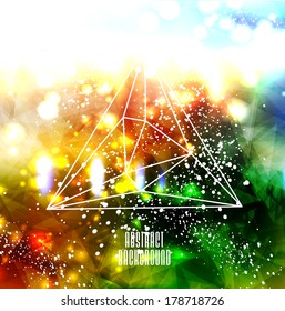 Hipster cosmic background, polygonal triangles and space background