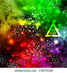 Hipster cosmic background, polygonal triangles and space background