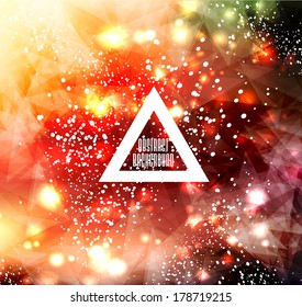 Hipster cosmic background, polygonal triangles and space background