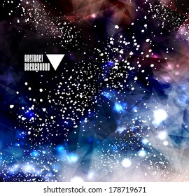 Hipster cosmic background, polygonal triangles and space background