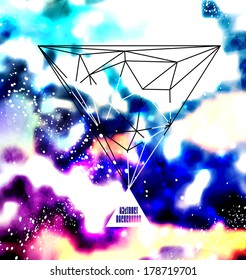 Hipster cosmic background, polygonal triangles and space background