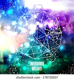 Hipster cosmic background, polygonal triangles and space background