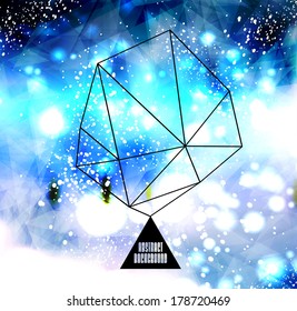 Hipster cosmic background, polygonal triangles and space background