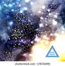 Hipster cosmic background, polygonal triangles and space background