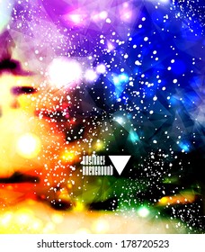 Hipster cosmic background, polygonal triangles and space background