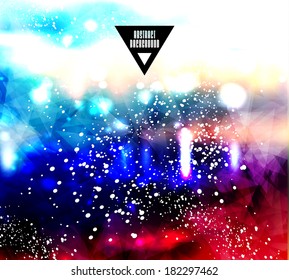 Hipster cosmic background, polygonal triangles and space background