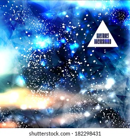 Hipster cosmic background, polygonal triangles and space background
