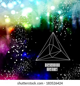 Hipster cosmic background, polygonal triangles and space background