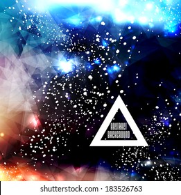 Hipster cosmic background, polygonal triangles and space background