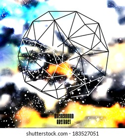 Hipster cosmic background, polygonal triangles and space background