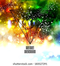 Hipster cosmic background, polygonal triangles and space background