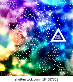 Hipster cosmic background, polygonal triangles and space background