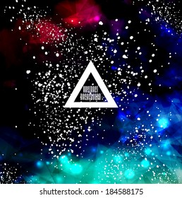 Hipster cosmic background, polygonal triangles and space background